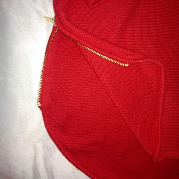 EUC Plus Size MICHAEL by Michael Kors Red Sweater with Gold Zip Detail – Size 1X - Picture 10 of 16